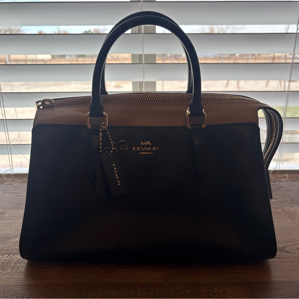 Coach Black and Brown Leather Bag